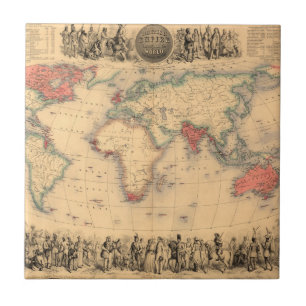 Mapa do mundo que mostra o Império Britânico