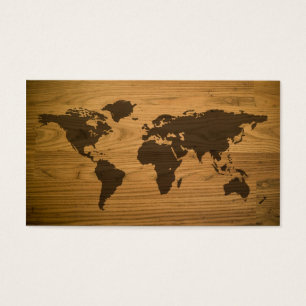 Mapa do mundo Textured Woodgrain