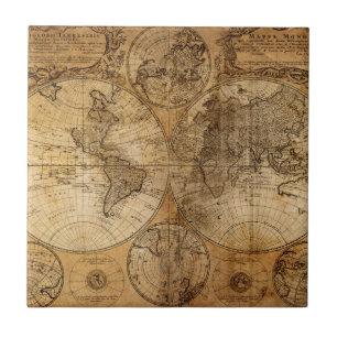 Mapa do mundo velho do vintage