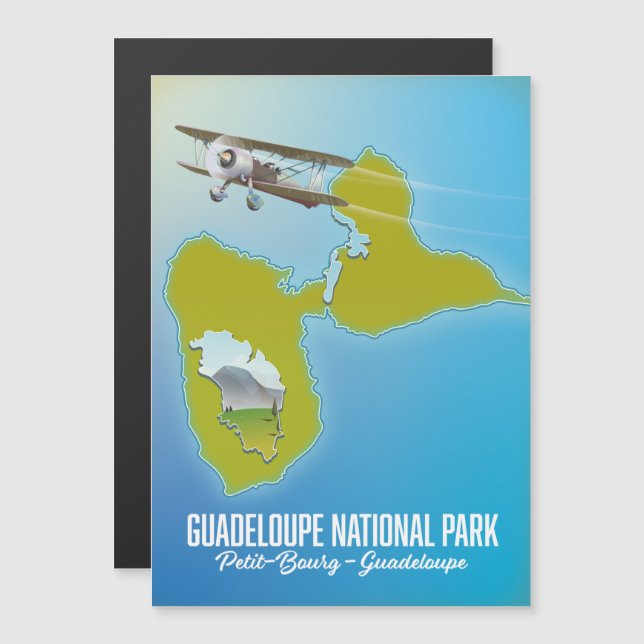 mapa do Parque Nacional da Guadeloupe (Frente/Verso)
