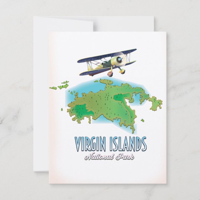 Mapa do Parque Nacional das Ilhas Virgens (Frente)