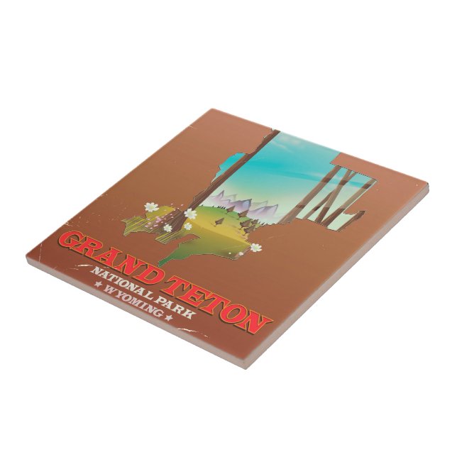 Mapa do Parque Nacional do Grand Teton Wyoming (Lateral)