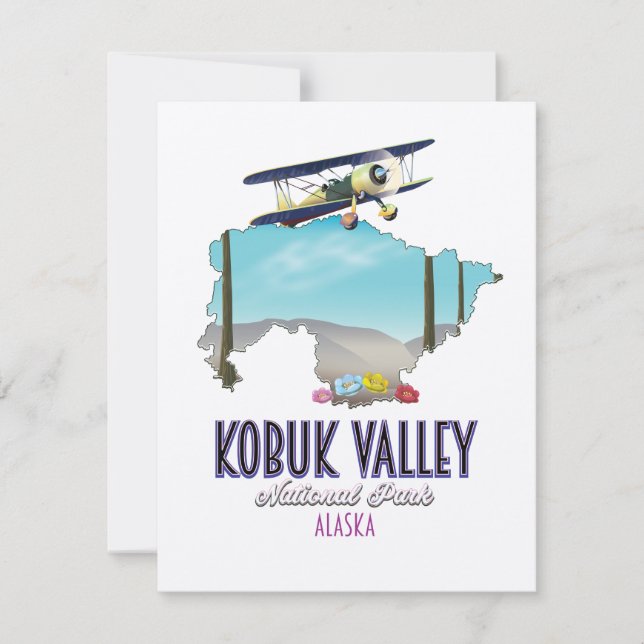 Mapa do Parque Nacional do Vale do Kobuk no Alasca (Frente)