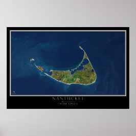 Mapa do Poster de Satélite de Massachusetts