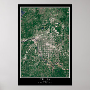 Mapa do Poster de Satélite de Oklahoma Tulsa