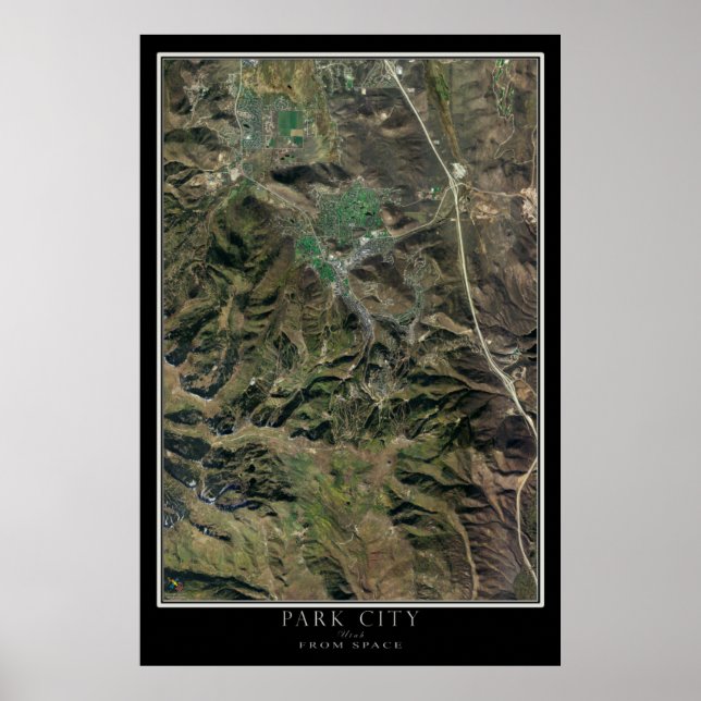Mapa do Poster de Satélite de Park City Utah (Frente)