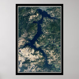 Mapa do Poster de Satélite do Lago Coeur d'Alene I