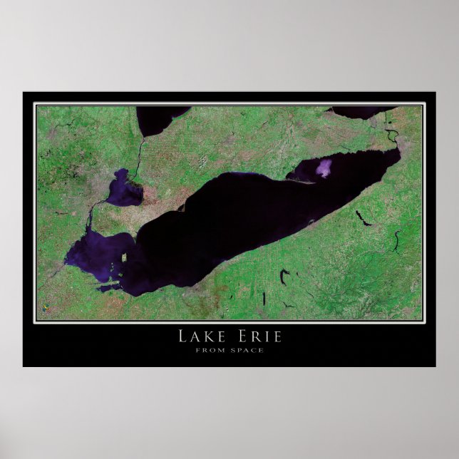 Mapa do Poster do Lago Erie (Frente)