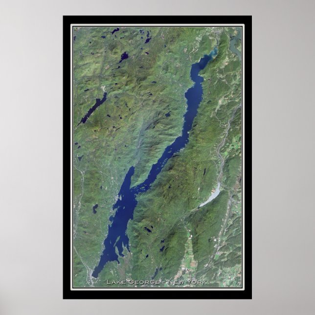 Mapa do Poster do Lago George New York (Frente)