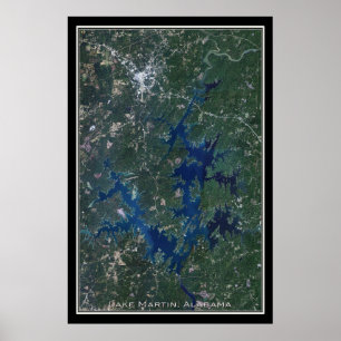 Mapa do Poster do Lago Martin Alabama