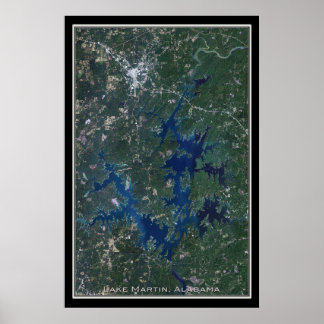 Mapa do Poster do Lago Martin Alabama