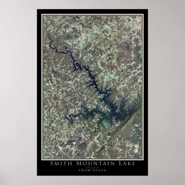 Mapa do Poster do Lago Smith Virginia (Frente)