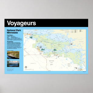 Mapa do poster do parque nacional de Voyageurs