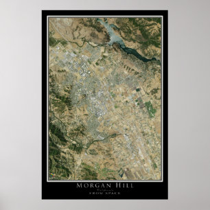 Mapa do Poster do Satélite Morgan Hill California