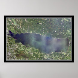 Mapa do Poster por Satélite do Lago Oneida, Nova Y