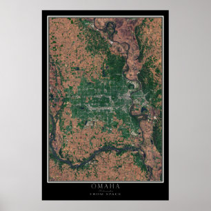 Mapa do Poster por Satélite Omaha Nebraska