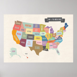 Mapa do poster USA XL