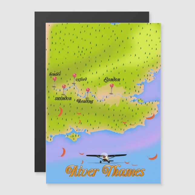 Mapa do rio Thames London na Inglaterra (Frente/Verso)