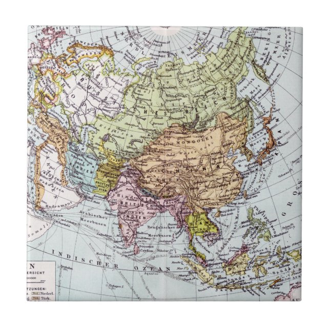 Mapa do século XIX de Ásia (Frente)
