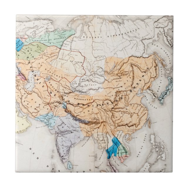 Mapa do tempo de Ásia | de Kublai Khan (Frente)