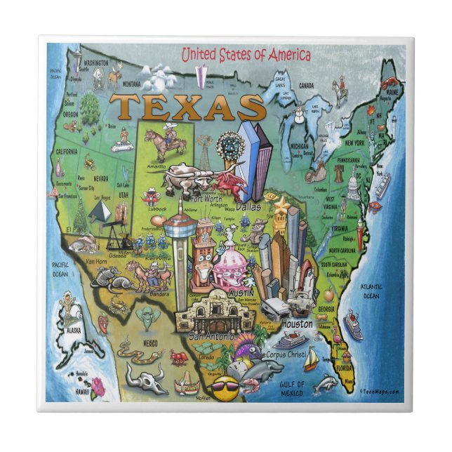 Mapa do Texas USA (Frente)
