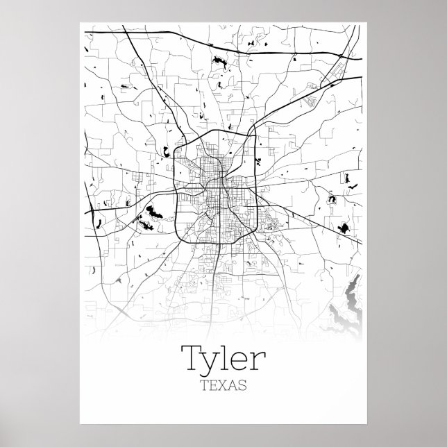 Mapa do Tyler - Texas - Poster do Mapa da Cidade (Frente)