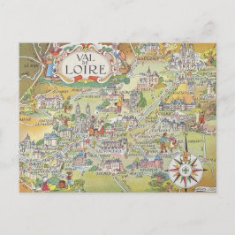 Mapa do Vale do Loire da França Cartão Postal
