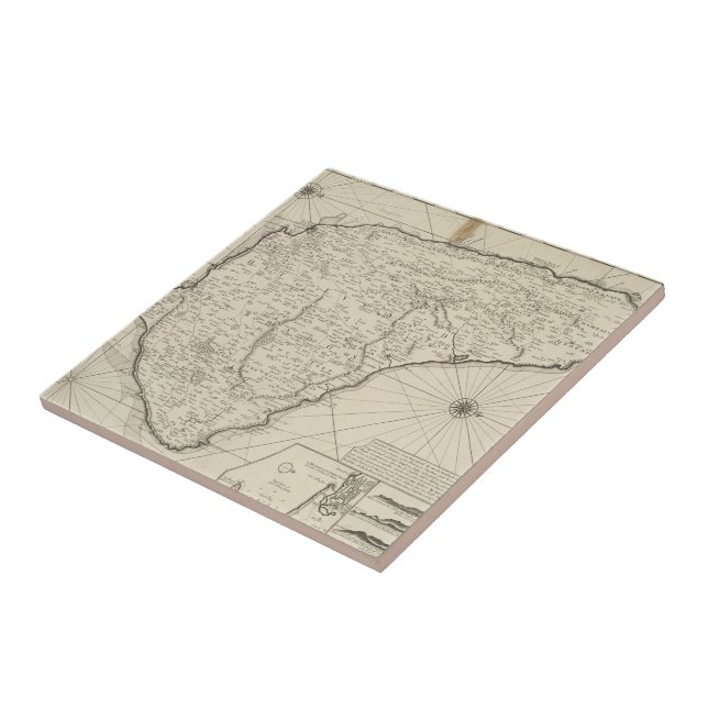 Mapa do vintage de Barbados (1725) (Lateral)