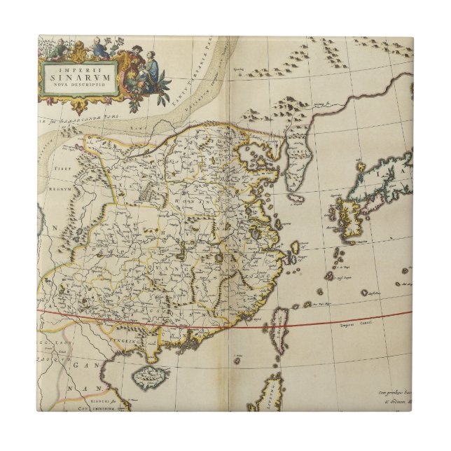 Mapa do vintage de China | 1662 (Frente)