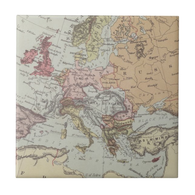 Mapa do vintage de Europa (Frente)