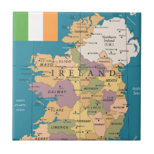Mapa do vintage de Ireland