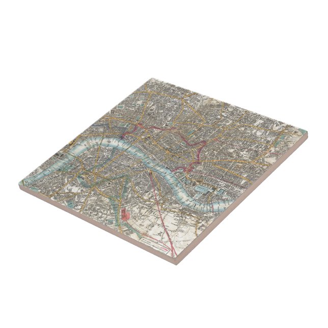 Mapa do vintage de Londres (1848) (Lateral)