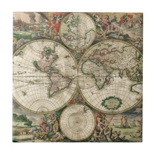 Mapa do vintage do mundo (1689)