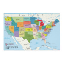 Mapa dos Estados Unidos Continental