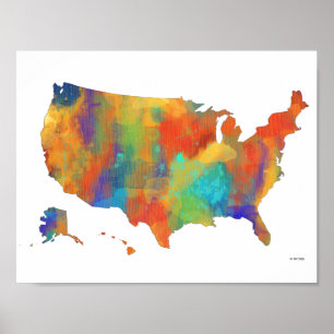 MAPA dos EUA - poster