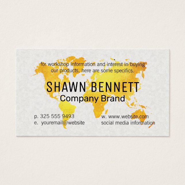 Mapa Dourado do Mundo | Contexto da Textura (Frente)