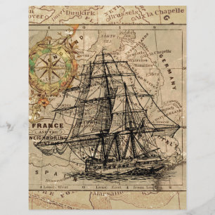 Mapa e navio antigo do General France