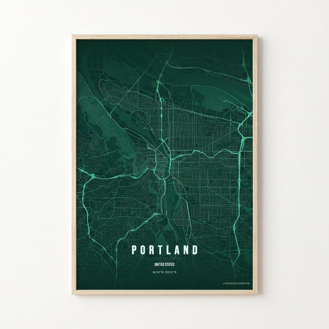 Mapa Esmeralda de Portland Impressão Arte de Pared (Criador carregado)