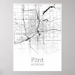 Mapa Flint - Michigan - Poster do Mapa da Cidade