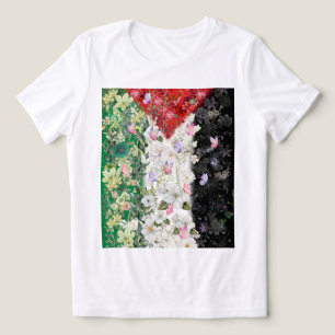 Mapa Floral da Palestina - Camiseta do Mapa Livre 