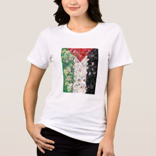 Mapa Floral da Palestina - Camiseta do Mapa Livre 
