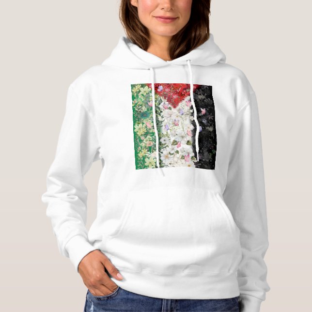 Mapa Floral da Palestina - Camiseta Gratuita Mapa  (Frente)
