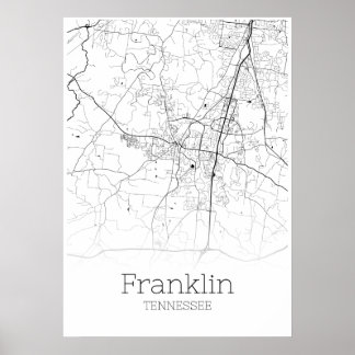 Mapa Franklin - Tennessee - Poster do Mapa da Cida