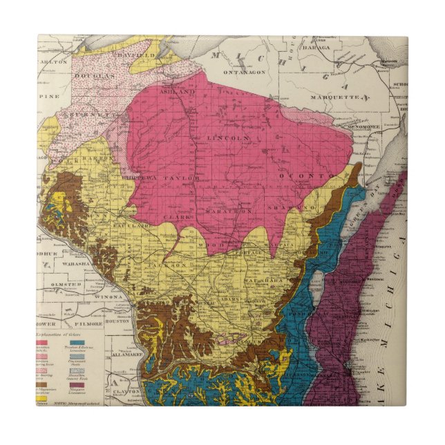 Mapa Geological de Wisconsin (Frente)