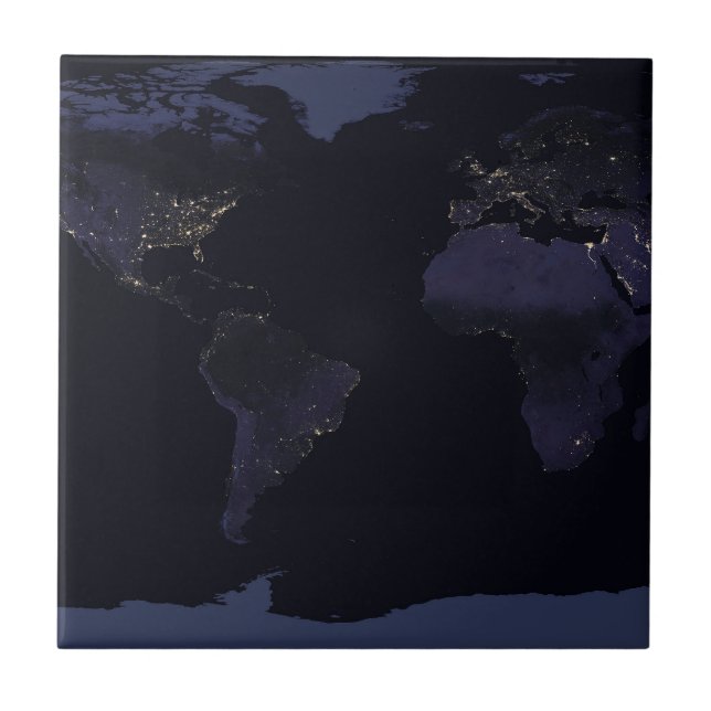 Mapa Global das Luzes da Cidade da Terra à Noite. (Frente)