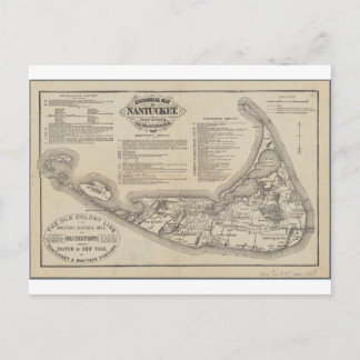 Mapa histórico do cartão postal do Nantucket