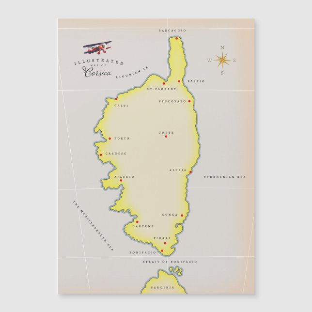 Mapa ilustrado da Córsega (Frente)