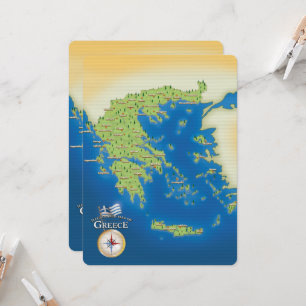 Mapa Ilustrado da Grécia.