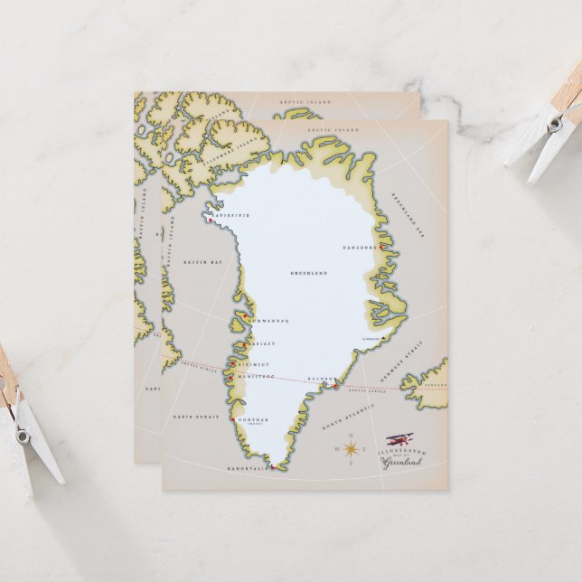 Mapa ilustrado da Groenlândia (Frente/Verso In Situ)