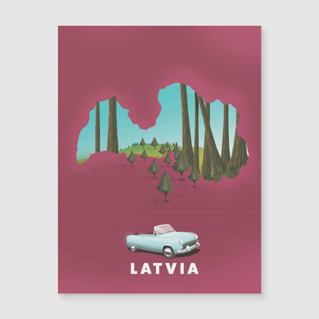 Mapa ilustrado da Letônia (Frente)